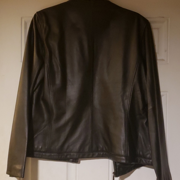 Black Leather Jacket Size Large - Picture 6 of 8